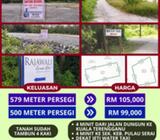 2 LOT TANAH PERUMAHAN UNTUK DIJUAL DI KAMPUNG RAJAWALI, PULAU SERAI, DUNGUN, TRG